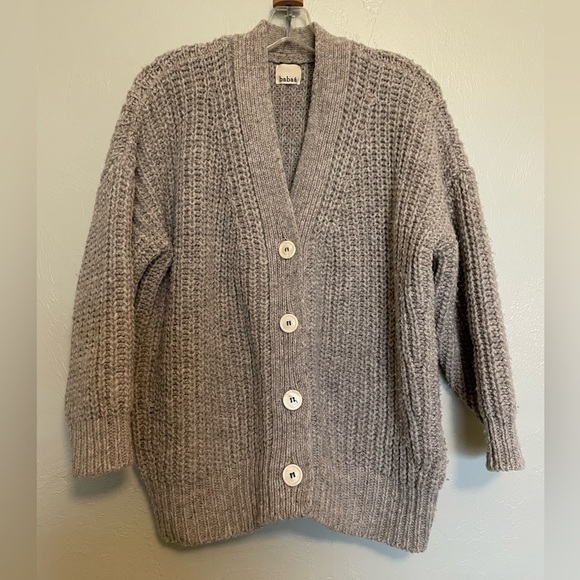 Babaa Wool Cardigan No. 19 in Mist - Picture 1 of 4